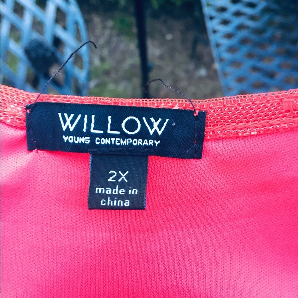 Willow Red Smocked  stretchy mesh lined Peplum Tank Top - Picture 2 of 13